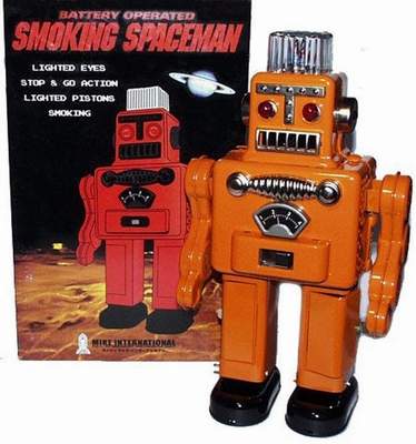 Smoking Spaceman Robot Orange